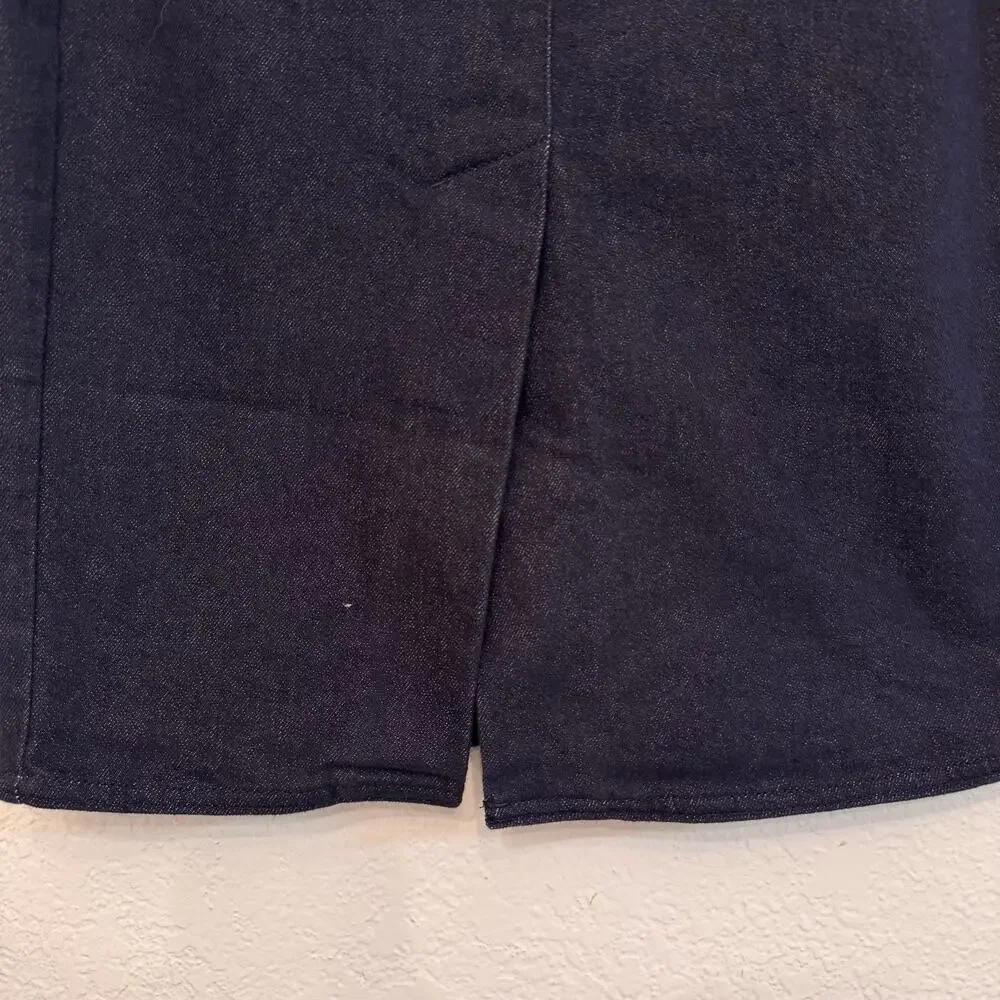 Max Mara Made in Italy Dark Wash Denim Pencil Mini Skirt Cotton Size 2 Classic